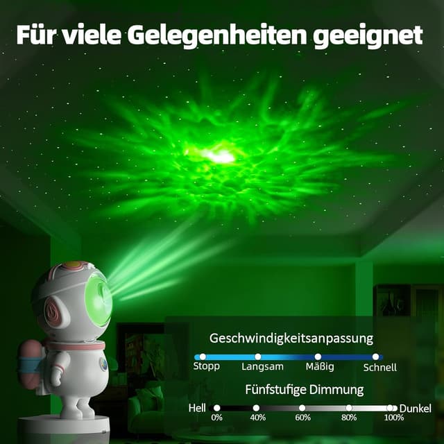 Thumbnail 2 de PAABOW LED Astronaut Sternenhimmel Projektor mit App-Steuerung und Fernbedienung (Rosa/Weiß)