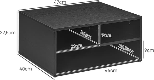 Thumbnail 6 de HOMCOM Support Imprimante Caisson de Bureau Noir