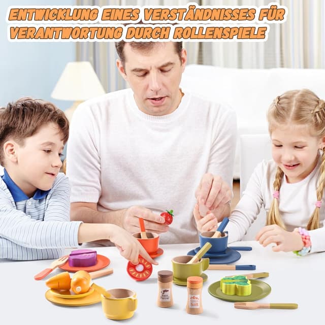 Thumbnail 6 de GAGAKU Holz-Geschirrset für Kinder (26-teilig) – Kinderküche & Spielküche Zubehör