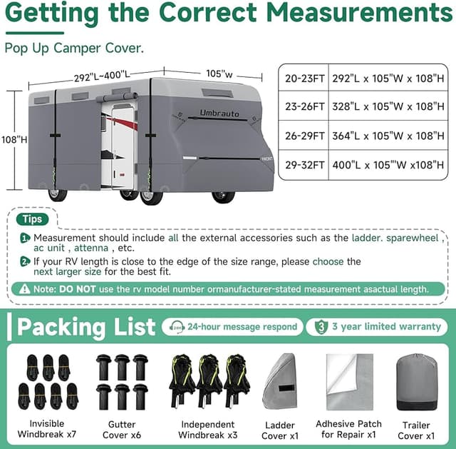 Detalle de Umbrauto Class C RV Cover 29-32 ft ๐