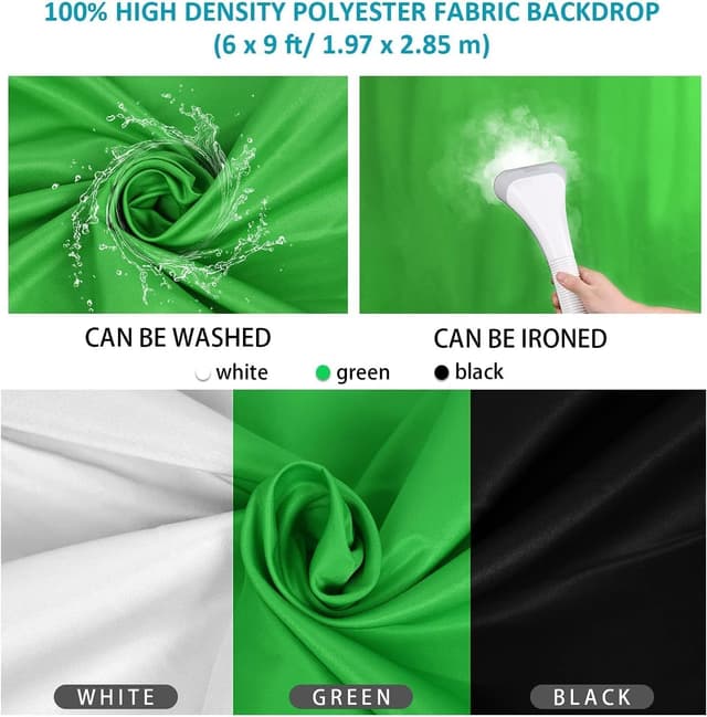 Thumbnail 6 de Vevelux Photo Studio Lighting Kit with 4 dimmable LED lights, adjustable backdrop stand and 2×3 m backdrop set