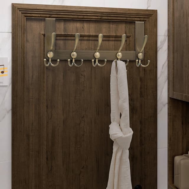 Thumbnail 3 de HONSKY Over Door Hook Rustic 5 Hooks