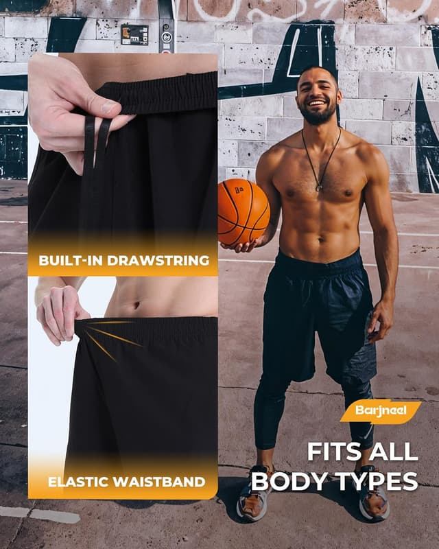 Detalle de Barjneel 2 Pack Gym Basketball Shorts