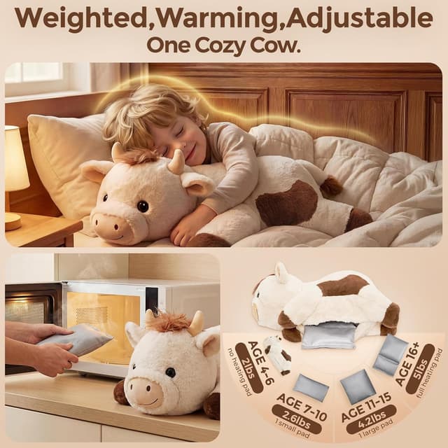 Thumbnail 6 de Mewaii 23-Inch Weighted Cow Plush