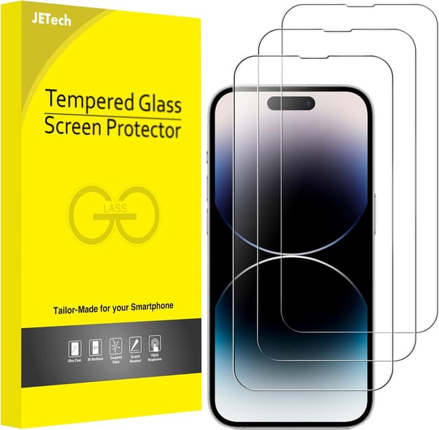 Detalle de JETech iPhone 14 Pro Max screen protector 3-pack