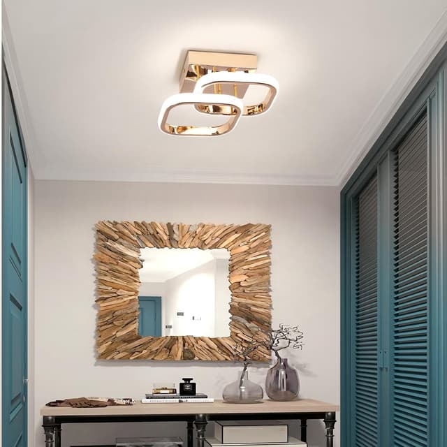 Detalle de EIDISUNY 22W LED Square Ceiling Light (Rose Gold) – 4500K Natural White