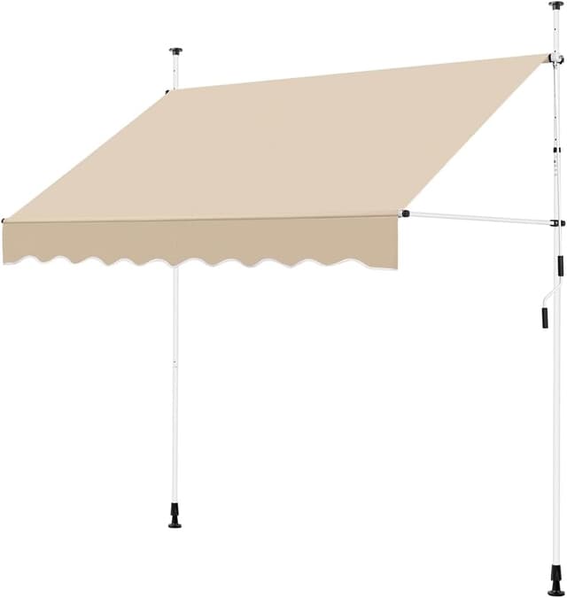 Detalle 2 de Yaheetech Tenda da sole per balcone e veranda con telo retrattile, telaio telescopico e manovella 200 x 120 cm beige