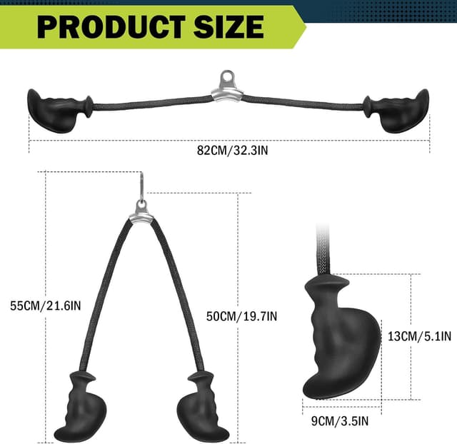 Detalle 2 de DASKING Corda tricipiti per cavo con impugnatura ergonomica antiscivolo per home gym
