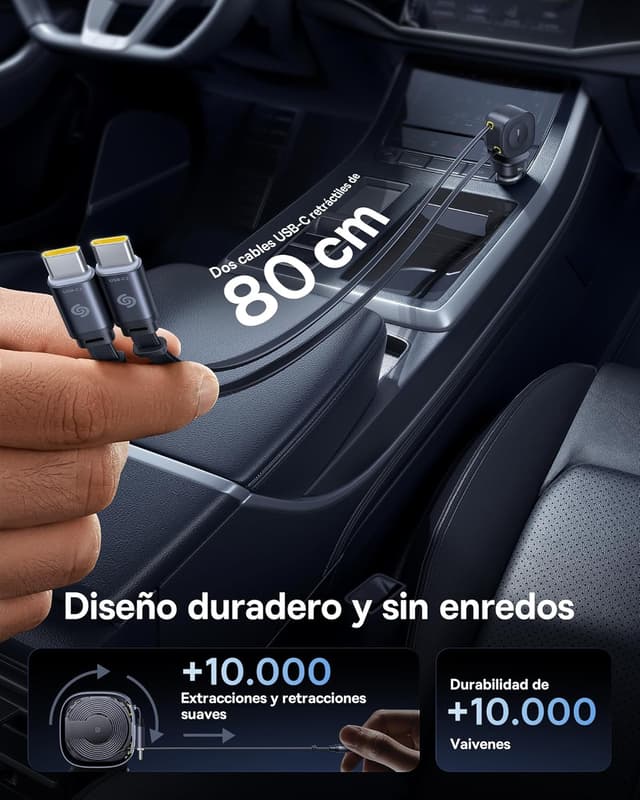 Thumbnail 3 de Baseus Cargador de Coche Retráctil 163W