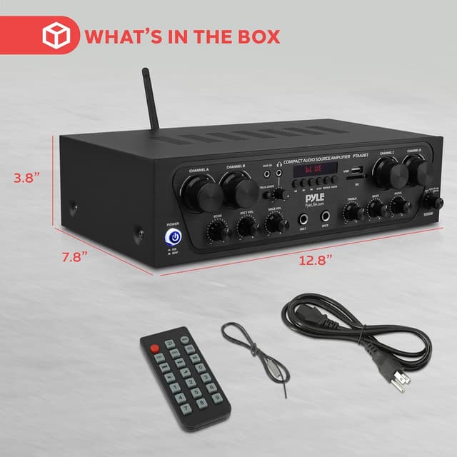 Thumbnail 6 de Pyle PTA42BT 500W Bluetooth Karaoke Amplifier