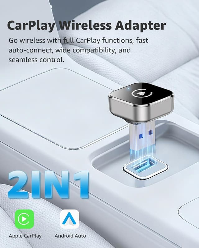 Detalle de Wireless CarPlay & Android Auto Adapter (C99) – Wired zu Wireless Upgrade, Plug & Play