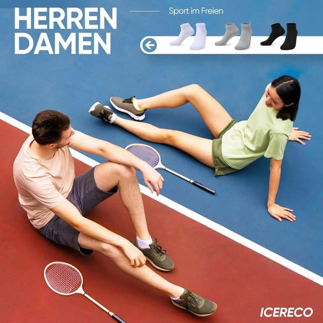 Detalle de Calze sportive IceReco 6 paia cotone