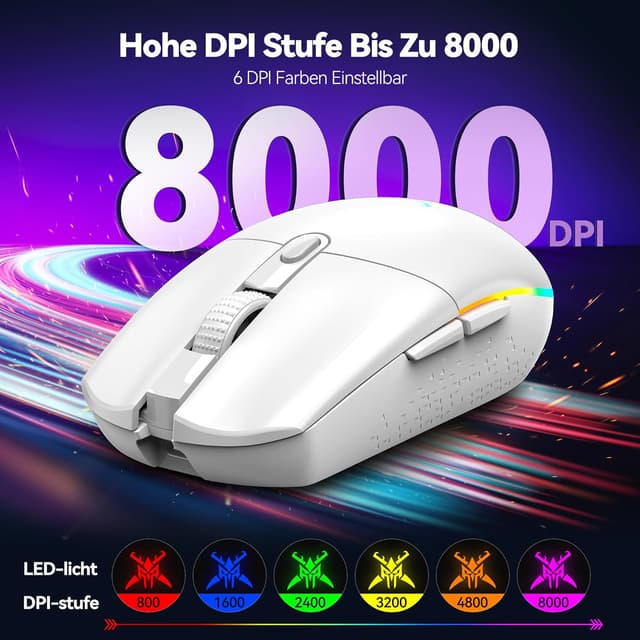 Detalle 1 de TECKNET Gaming-Maus 8000 DPI