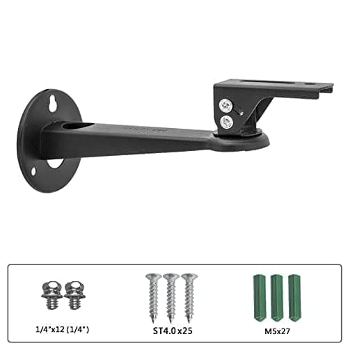 Detalle de TRAWOLF Schwarz Mini-Beamer-Halterung für die Wand (bis 3 kg) – 360° verstellbar, 20 cm