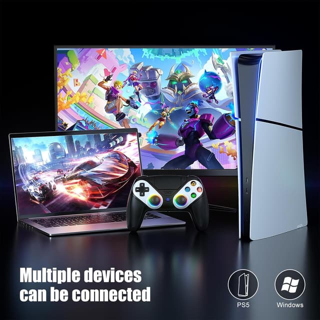 Detalle de Dinosoo PS5 RGB Wireless Controller