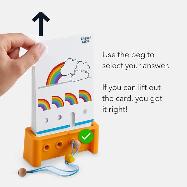 Detalle de HABA Logic! CASE Starter Set 6+ (306118) – Logikspiel für Kinder ab 4/6 Jahren, Reisespiel mit 77 Bilderrätseln