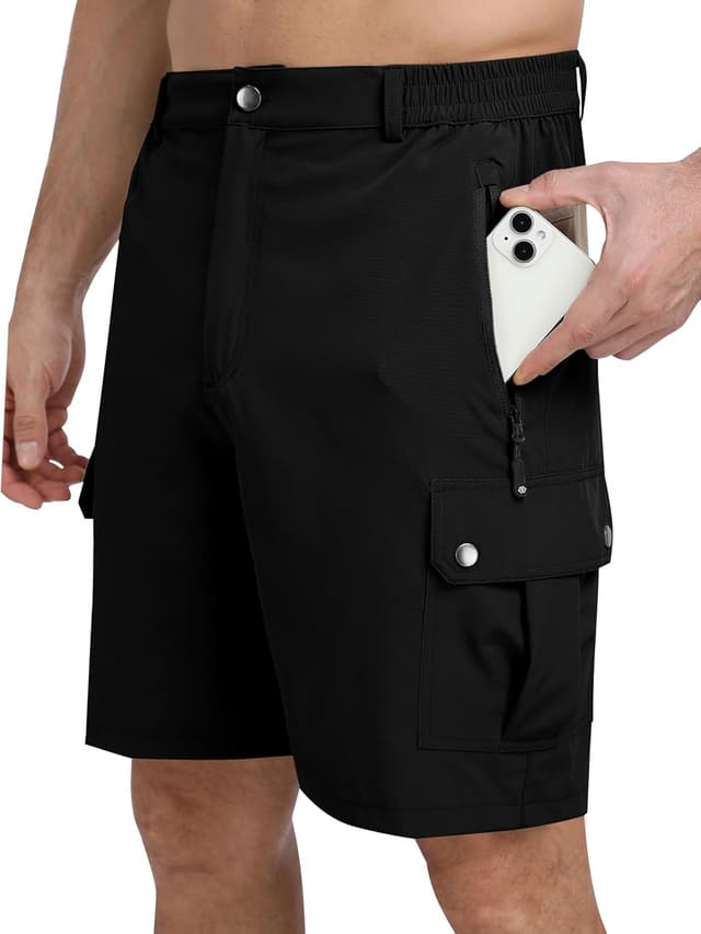 Detalle de MoFiz Short de randonnée homme à séchage rapide et 5 poches