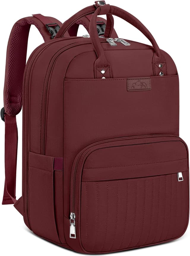 Detalle de Red Baby Changing Bag Backpack with Portable Changing Mat & Waterproof Nappy Laundry Bag