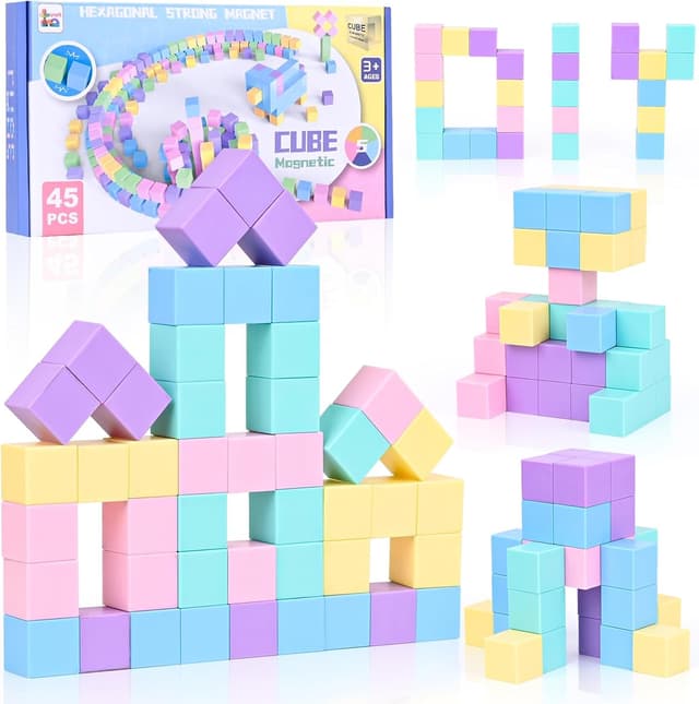 Detalle de Jeu de construction magnétique Ouxayapl – 45 pièces pour enfants dès 3 ans