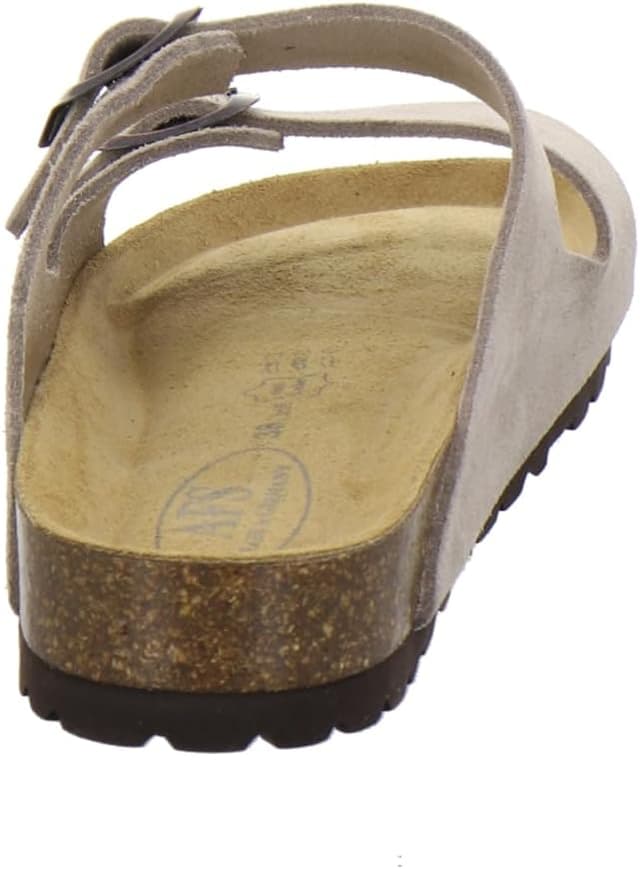 Detalle de AFS-Schuhe 2100: modische Damen-Pantoletten aus echtem Leder mit verstellbarer Schnalle (Made in Germany)