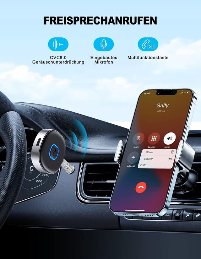 Thumbnail 3 de Mohard AUX Bluetooth Adapter 16 Stunden