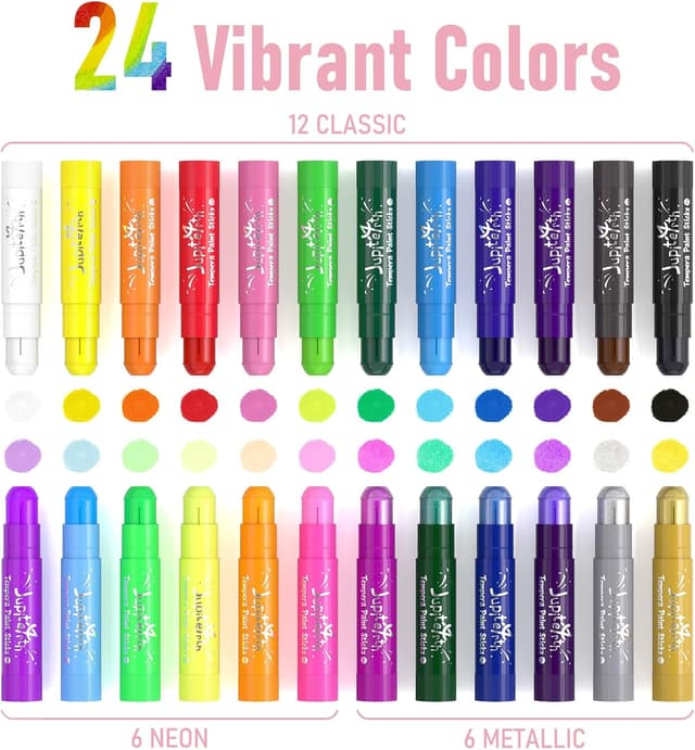 Thumbnail 1 de JUPITEARTH 24 Colors Tempera Paint Sticks