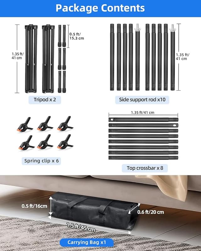 Thumbnail 6 de Hemmotop Backdrop Stand 10x8ft adjustable photography backdrop kit 🎥