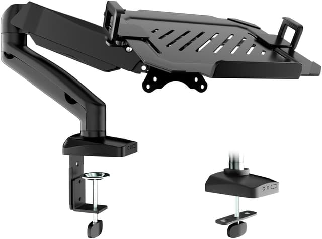 Detalle de PUTORSEN Monitor Arm mit Laptopablage für 17–32 Zoll Monitore & bis 17 Zoll Notebooks (VESA 75/100)