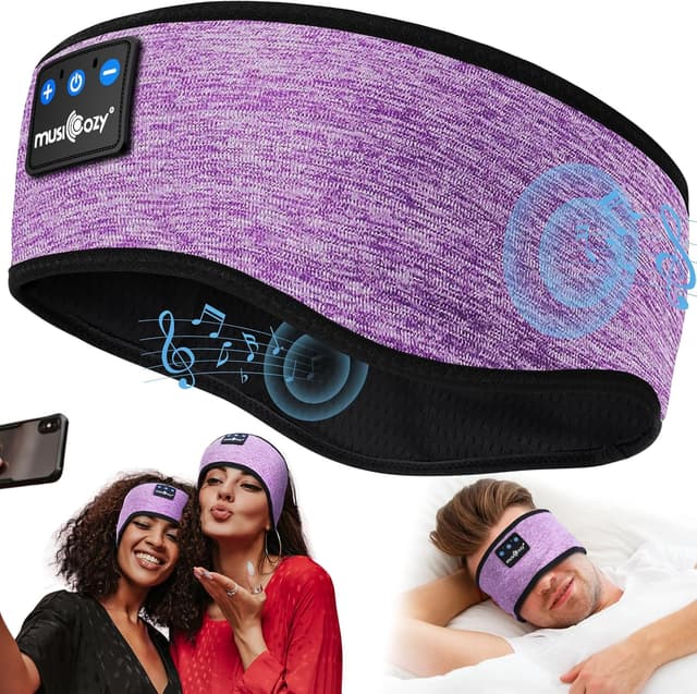 Detalle de MUSICOZY Bluetooth 5.4 Schlafkopfhörer als Stirnband – ultraleicht, waschbar, bis zu 14 h Laufzeit