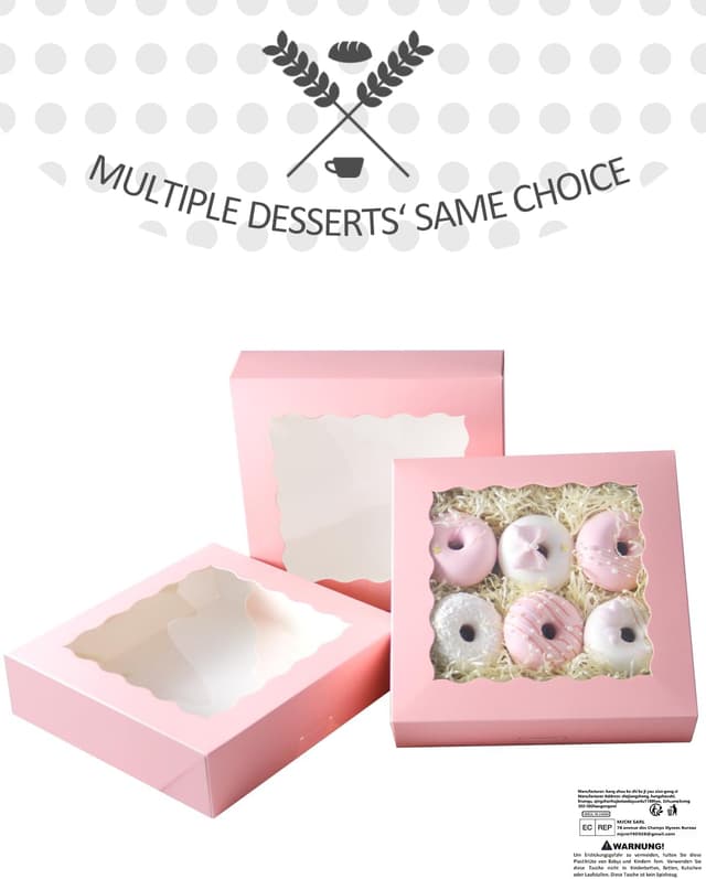 Thumbnail 3 de Gcardist Kuchenboxen Rosa 25,4x25,4x6,3cm 12 Stück