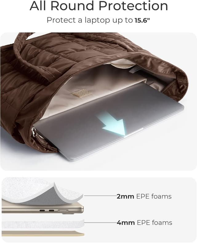 Detalle 2 de bagsmart Expandable Laptop Tote Bag for Women (Large Capacity Puffer Work Bag)