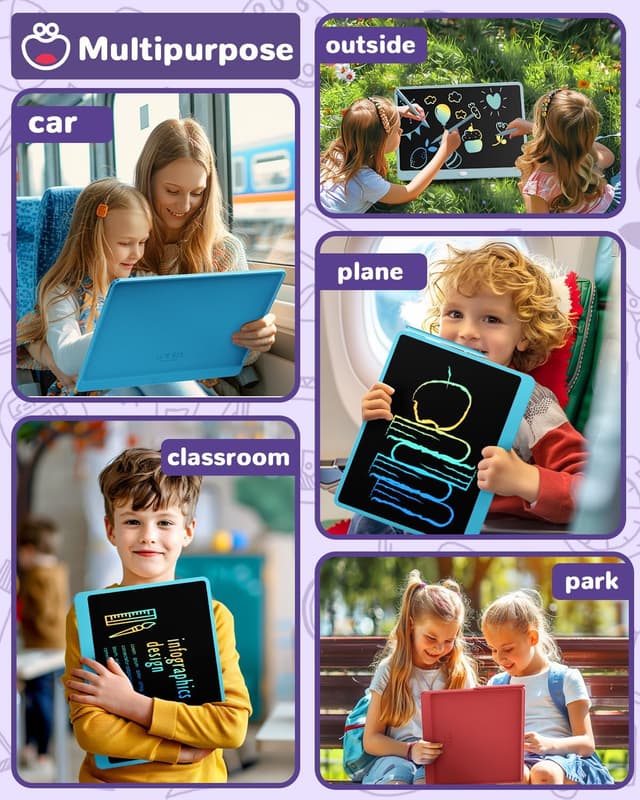 Detalle 2 de ORSEN Tablette LCD 16 pouces : ardoise magique effaçable pour enfants (bleu) de 3 à 8 ans