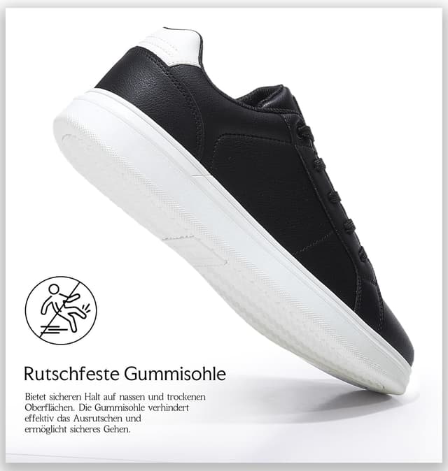 Detalle de ANALЕAF Hommes Sneakers en similicuir, confort respirant et semelle TPR antidérapante (UE 41 à 46)