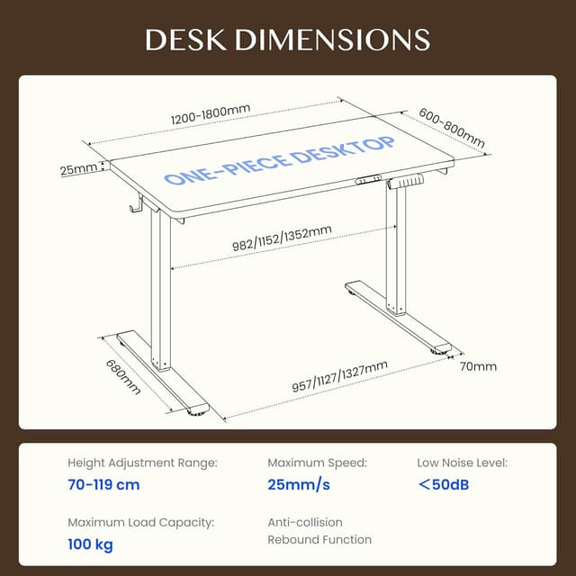 Detalle de FLEXISPOT scrivania regolabile in altezza 180x80 cm con 2 motori e memoria altezza