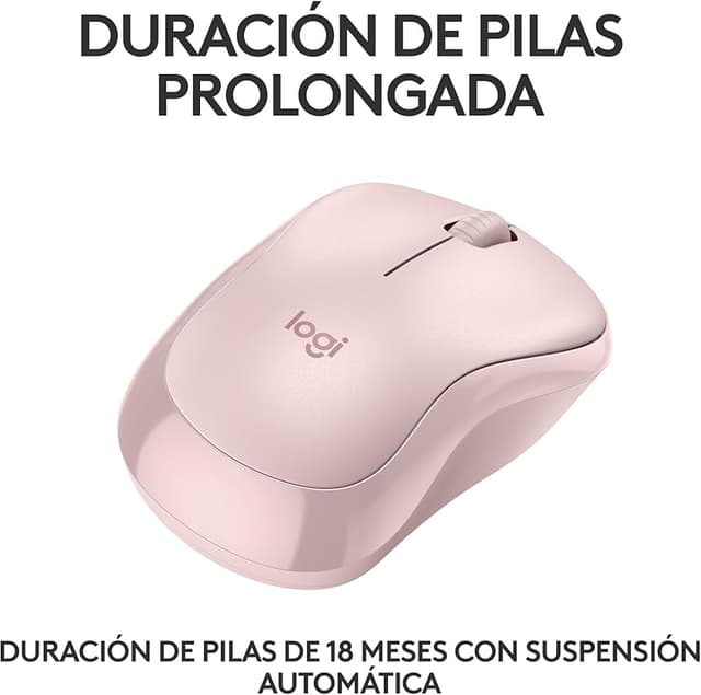 Detalle 2 de Logitech M240 Silencioso Bluetooth, rosa — 18 meses de batería 🖱