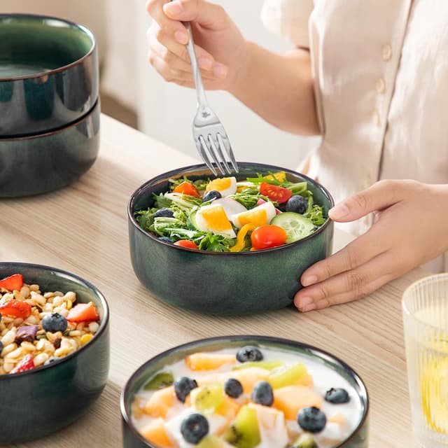 Detalle de vancasso STARRY 780 ml Suppenschalen-Set (6-teilig) – Müslischalen aus Steingut/Porzellan-Keramik für Ramen, Pasta, Salat & Dessert