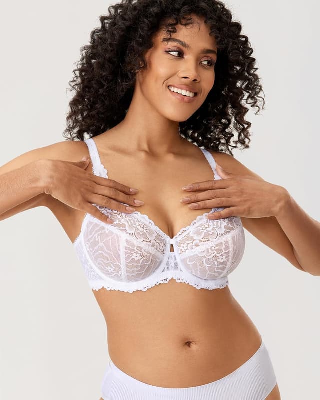 Detalle 2 de DELIMIRA Damen Minimizer-BH in großen Größen (ohne Polster) mit Vollschalen und Spitze