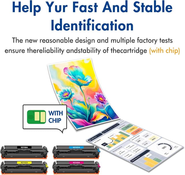 Detalle de 218A Toner Cartridges 4-Pack (Pro MFP 3301 Series) Compatible Replacement for HP 218A (with Chip)