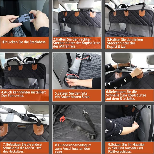 Detalle 2 de Paw Jamboree Autositz Hund – Hundesitz fürs Auto als Rückbank-Erweiterung mit rutschfestem Design