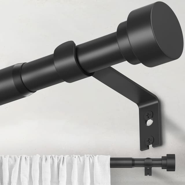 Imagen de WIN4ALL Black Curtain Rods 30"-60" 📐 en OfertitasTOP