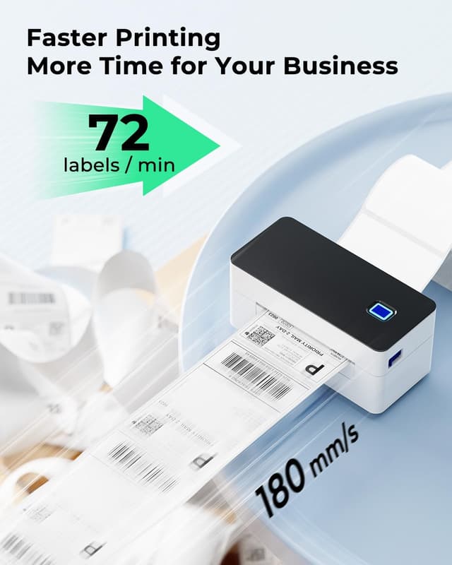 Detalle 2 de SVANTTO Bluetooth Thermal Label Printer 4x6 for Royal Mail, eBay and Etsy (no-ink)