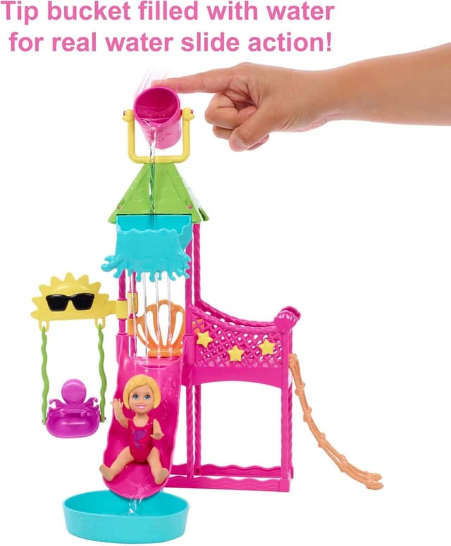 Detalle de Skipper doll and waterpark playset with working slide and puppy squirting toy
