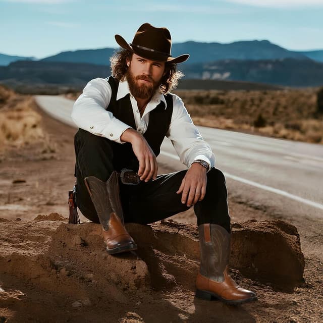 Detalle de Rollda Cowboy Boots Square Toe Mid-Calf 94° Heel