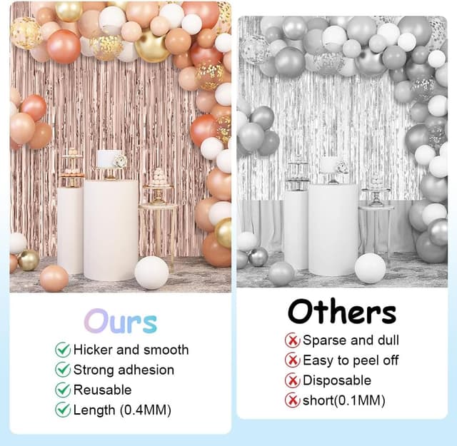 Thumbnail 2 de Rideau Métallique 1m x 2m Rose Or 🎉