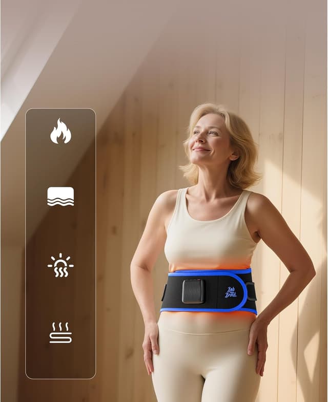 Detalle 2 de BOB AND BRAD ThermoRed kabelloser Infrarot-Wärmegürtel mit Rotlicht, Vibration und Massagefunktion