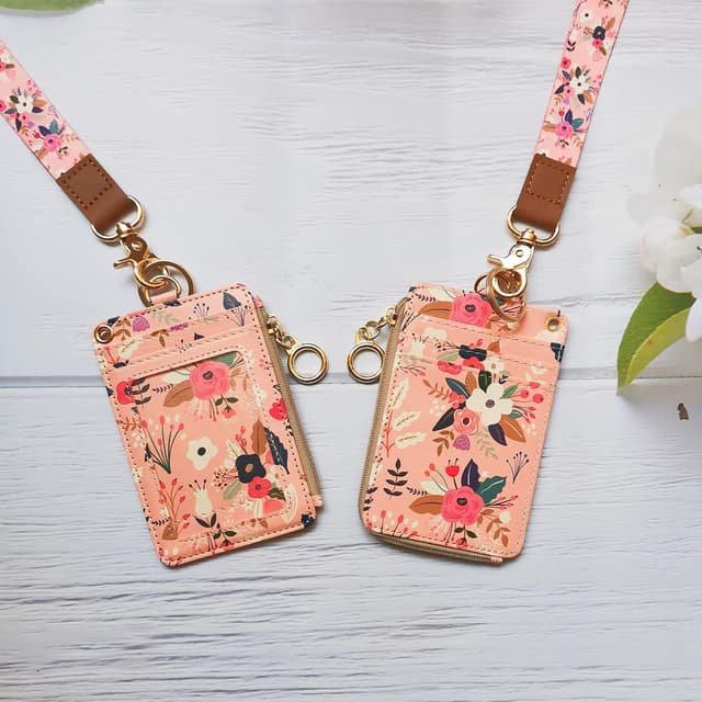 Thumbnail 2 de Portefeuille à lanière tendance Motif floral rose pour femme