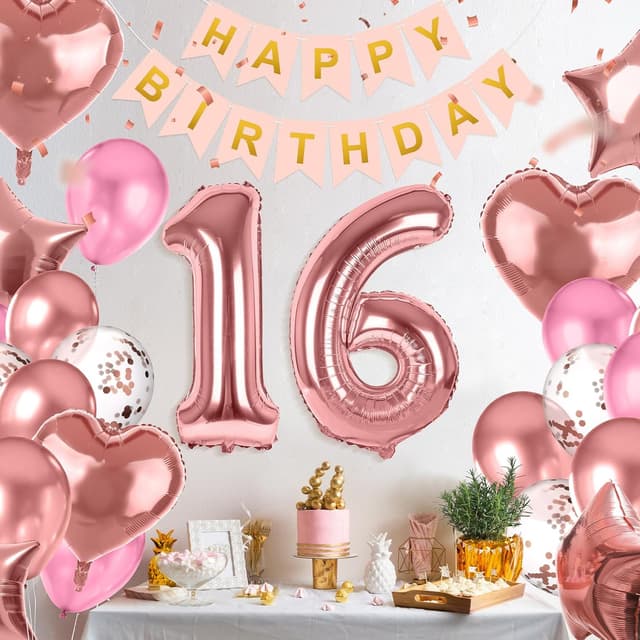 Detalle de Déco ballons 16 ans anniversaire fille