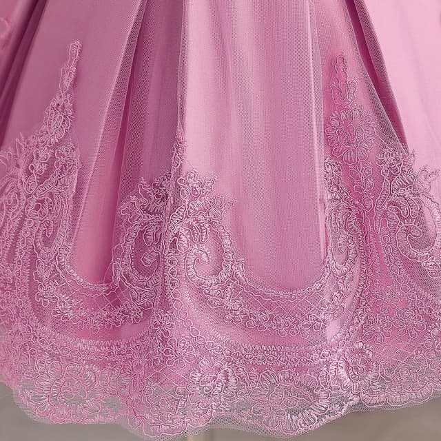 Detalle 2 de NNJXD Baby Girl Princess Pageant & Christening Tutu Dress with Lace and Bow