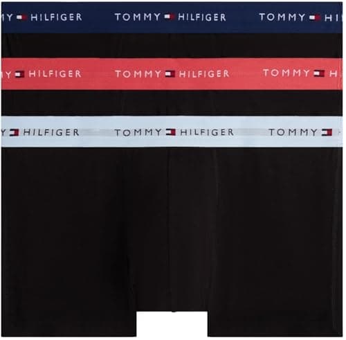 Detalle de Tommy Hilfiger Calzoncillos bóxer tipo trunk Pack de 3 para hombre (Adaptive) con logotipo en la cintura, multicolor