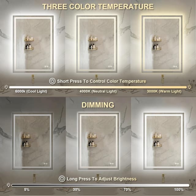 Detalle de PINNIP Specchio bagno LED 70 x 100 cm